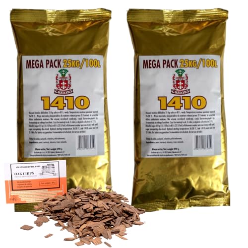 2 x Turbohefe 1410-390g + Eichenholz Chips, Turbo Hefe, Hefe für Maische, Wodka-Hefe von AlcoFermBrew