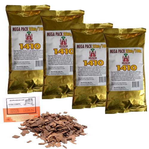 4 x Turbohefe 1410-390g + Eichenholz Chips, Turbo Hefe, Hefe für Maische, Wodka-Hefe von AlcoFermBrew