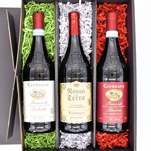 algawe Geschenkbox "Dino d'Alba" I Wein Geschenkset aus Bella Italia I Präsentkorb für Frauen und Männer I Geschenk mit 3x Rotwein (3x0,75l) von algawe