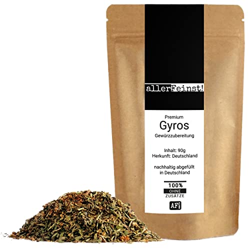 allerFeinst! - Premium Gyros Gewürzzubereitung - Gyrosgewürz für Fleisch, Gemüse und Dips in Premium-Qualität – für die mediterrane Küche, 1er Pack (1 x 90g) von MüMa´s
