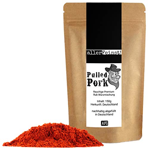 allerFeinst! - Pulled Pork - Rauchige Premium Rub Würzmischung - hochwertige Trockenmarinade, 1er Pack (1x 150g) von MüMa´s