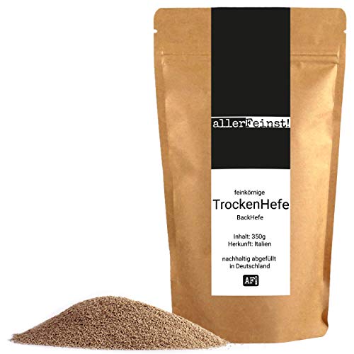 allerFeinst! - feinkörnige Premium Hefe Trockenhefe Backhefe Germ Yeast für z.B. Ciabatta, Pizzateig, Kuchen, Gebäck, uvm (350g) von MüMa´s