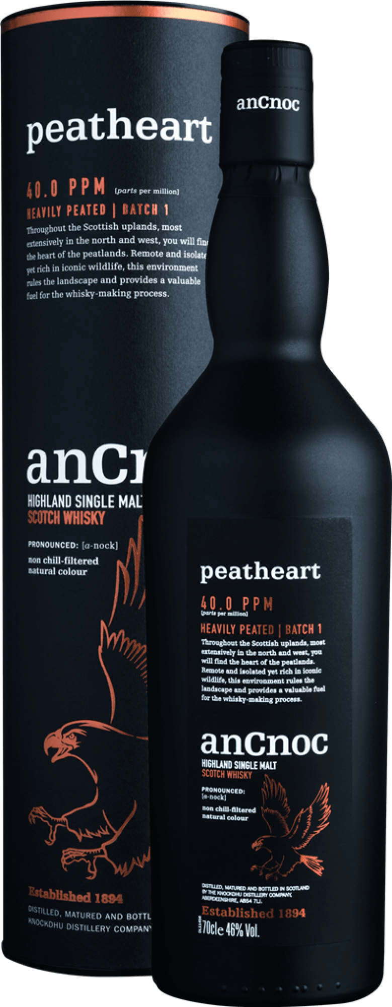 anCnoc »Peatheart 40.0 PPM« Highland Single Malt Scotch Whisky anCnoc »Peatheart 40.0 PPM« Highland Single Malt Scotch Whisky