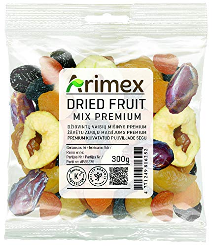 Arimex Premium-Dried Fruit Mix mit Birnen, Aprikosen, Pflaumen, Datteln und €pfel, 300 g von Arimex
