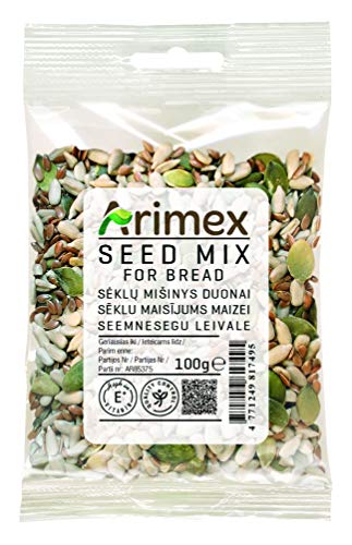 Arimex Samen Mischung für Brot mit Sonnenblumenkerne, Kürbiskerne und Leinsamen, 100 g von Arimex