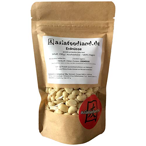 Asiafoodland - Erdnüsse - ohne Haut - geschält und blanchiert, 1er Pack (1 x 150g) von asiafoodland.de