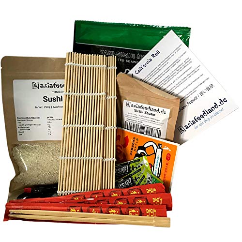Asiafoodland - Sushi Starter-Set - Die Sushi Geschenk Box - alles was man braucht - für 2 bis 4 Personen Asiafoodland - Sushi Starter-Set - Die Sushi Geschenk Box - alles was man braucht - für 2 bis 4 Personen von asiafoodland.de