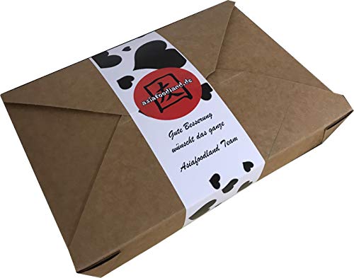 Asiafoodland - Glückskeks Set - Glückskekse im persönlichem Geschenkkarton, einzeln verpackt, goldene Folie (1er Pack - individuelles Boxen Design (personalisierbar)) von asiafoodland