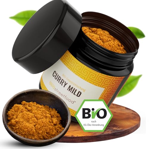 asiastreetfood Curry-Pulver mild Bio 45 g – Fein abgestimmte Gewürzmischung für Currys, Marinaden & Grillgerichte – Asia-Gewürzpulver mit sanfter Schärfe – Curry-Gewürzmix in Bio-Qualität asiastreetfood Curry-Pulver mild Bio 45 g – Fein abgestimmte Gewürzmischung für Currys, Marinaden & Grillgerichte – Asia-Gewürzpulver mit sanfter Schärfe – Curry-Gewürzmix in Bio-Qualität von asiastreetfood