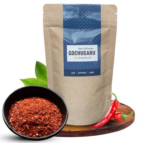 asiastreetfood Gochugaru 100 g – Rote Chiliflocken für Kimchi & andere koreanische Gerichte – Asiatisches Chili-Gewürz mit milder Schärfe – Koreanische Chiliflocken in Premium-Qualität asiastreetfood Gochugaru 100 g – Rote Chiliflocken für Kimchi & andere koreanische Gerichte – Asiatisches Chili-Gewürz mit milder Schärfe – Koreanische Chiliflocken in Premium-Qualität von asiastreetfood