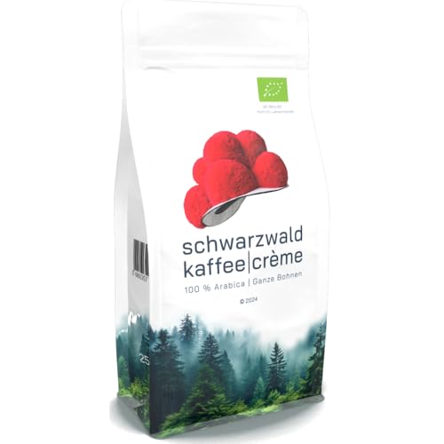 Schwarzwaldkaffee Café Crème | Ganze Kaffee-Bohnen aus deutscher Röstung | 100% Arabica Premium Kaffeebohnen aus der äthiopischen Provinz Sidamo | 1 x 250 g von automatenkaffee.de