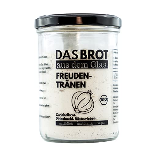 brotstoff - Bio-Freudentränen - DAS BROT AUS DEM GLAS, Brotbackmischung und Backform – ideal als Einzugsgeschenk, als Geburtstagsgeschenk, oder als Gastgeschenk, 1 Glas wiederverwendbar als Backform von b. brotstoff.