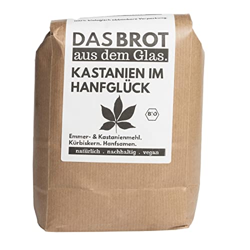 brotstoff - Bio-Kastanien im Hanfglück - NACHFÜLLPAKET, Brotbackmischung – ideal als Einzugsgeschenk, als Geburtstagsgeschenk, 1000g (für 5 Brote) von b. brotstoff.