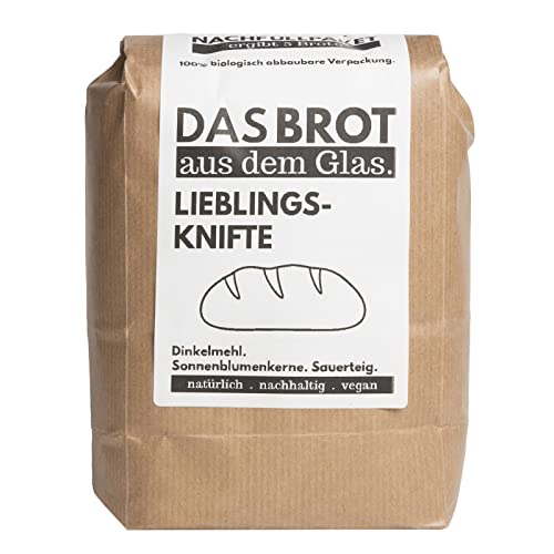 brotstoff - Lieblingsknifte - NACHFÜLLPAKET, Brotbackmischung – ideal als Einzugsgeschenk, als Geburtstagsgeschenk, oder als Gastgeschenk, 1000g (für 5 Brote) von b. brotstoff.