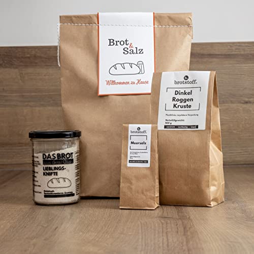 brotstoff - Brot und Salz Brotbeutel - Backform, Brotbackmischungen & Salz - Einzugsgeschenk für Haus und Wohnung, Einweihungsgeschenk, Richtfestgeschenk, Richtfest-Geschenke-Mitbringsel brotstoff - Brot und Salz Brotbeutel - Backform, Brotbackmischungen & Salz - Einzugsgeschenk für Haus und Wohnung, Einweihungsgeschenk, Richtfestgeschenk, Richtfest-Geschenke-Mitbringsel von b. brotstoff.