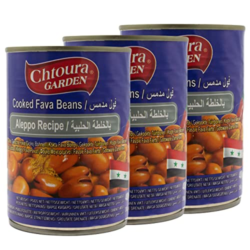 Chtoura Garden Foul Medammas Aleppo Rezept 3er Set á 400 g (Abtropfgewicht: 260 g) - orientalische Vorspeise - vegetarische Mezze - gekochte Bohnen von baba GOURMET