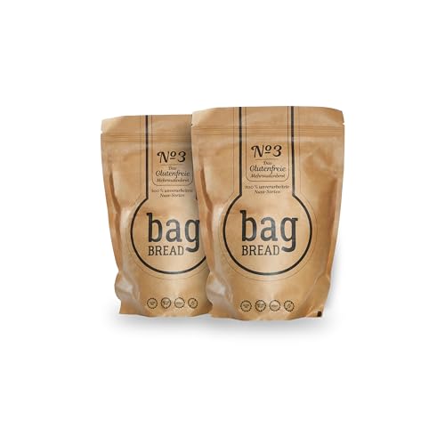 2er Pack: Brotbackmischung BagBread Meersaatenbrot No. 3 Glutenfreie Brotbackmischung in der Tüte, 100% unverarbeitete Nuss-Sorten 2 x 750g von bag BREAD