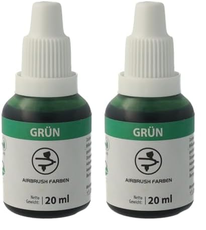 Bakeryteam Airbrush Lebensmittelfarbe Grün/Green 20ml (Packung mit 2) von bakeryteam