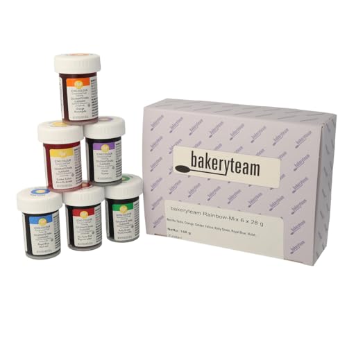 bakeryteam Glasurfarben Rainbow-Mix Gelfarbe, Lebensmittelfarbe Set 6 x 28 g bakeryteam Glasurfarben Rainbow-Mix Gelfarbe, Lebensmittelfarbe Set 6 x 28 g von bakeryteam