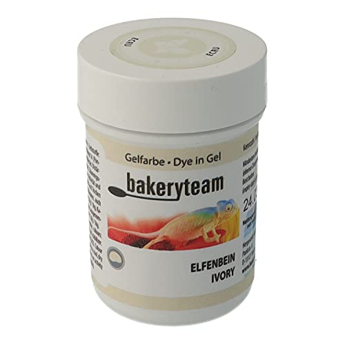 bakeryteam Lebensmittelfarbe Glasurfarbe Icing Colour Gelfarbe Elfenbein, 35 g von bakeryteam