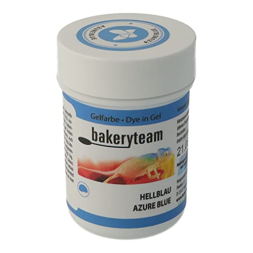 bakeryteam Lebensmittelfarbe Glasurfarbe Icing Colour Gelfarbe Hellblau, 35 g von bakeryteam