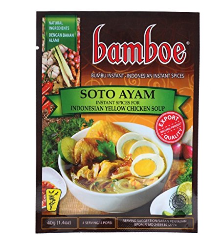 Bamboe Bumbu Soto Ayam (Gelbhühnersuppe Würze), 40 Gramm (3 Stück) von bam+boe