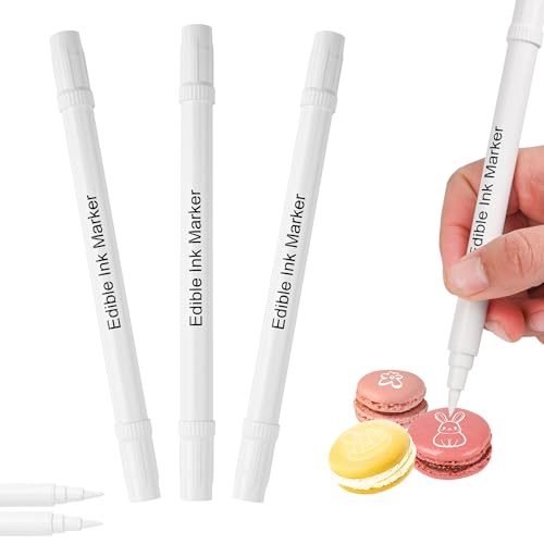3 Stück Essbar Lebensmittelstift Weiße 3er Set Mit Zweifacher Spitzenausführung Vegan, Glutenfrei, Fondant Lebensmittelfarbe Weiße Zum Malen und Schreiben auf Torten & Co. 3 Stück Essbar Lebensmittelstift Weiße 3er Set Mit Zweifacher Spitzenausführung Vegan, Glutenfrei, Fondant Lebensmittelfarbe Weiße Zum Malen und Schreiben auf Torten & Co. von bayep