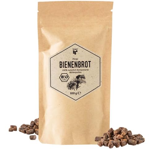 beegut BIO Bienenbrot Perga, 100g fermentierter Blütenpollen aus der wilden Natur Bulgarien, ohne Zusätze, Natur pur von beegut