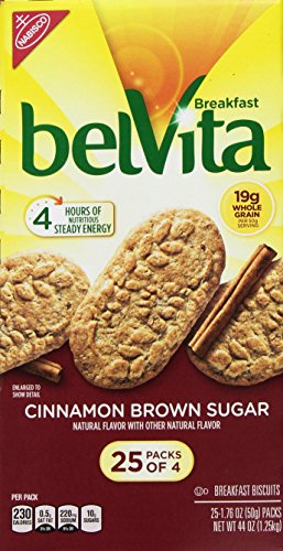 Belvita Cinnamon Brown Sugar Biscuits, 1.76 oz, 25 Count, 4 Pack Belvita Cinnamon Brown Sugar Biscuits, 1.76 oz, 25 Count, 4 Pack von belVita