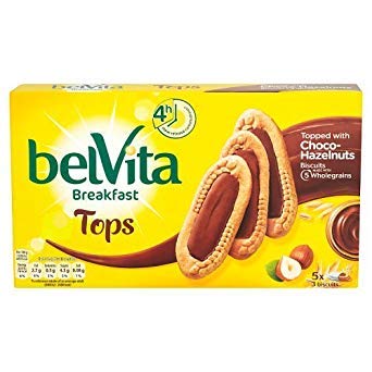 Belvita Tops Choco Haselnüsse Kekse, 250 g, 5 Stück Belvita Tops Choco Haselnüsse Kekse, 250 g, 5 Stück von belVita