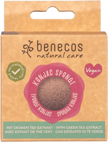 benecos Natural Konjac Sponge green tea (6 x 1 Stk) von benecos