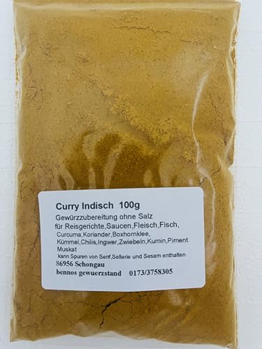Curry Indisch 100g, Gewürzzubereitung ohne Salz von bennos gewuerzstand