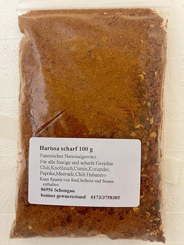 Harissa scharf 100 g, Gewürzzubereitung mit Chili Habanero von bennos gewuerzstand