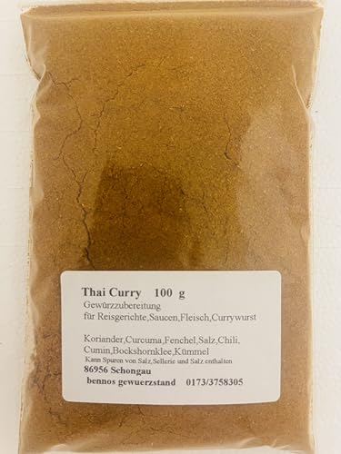 Thai Curry 100 g, Asiatische Gewürzzubereitung von bennos gewuerzstand