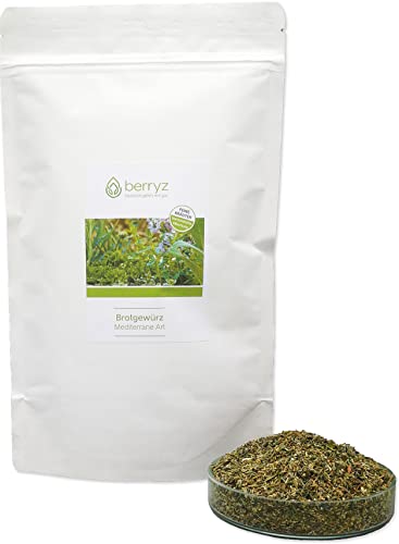 Brotgewürz Mediterrane Art | Rosmarin, Thymian, Knoblauch, Oregano, Salbei | Brot Gewürz 175g ideal auch für Stockbrot & Kräuterbaguette Brotgewürz Mediterrane Art | Rosmarin, Thymian, Knoblauch, Oregano, Salbei | Brot Gewürz 175g ideal auch für Stockbrot & Kräuterbaguette von berryz