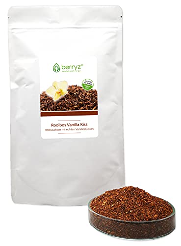 Rooibos Vanille Tee Rotbuschtee mit echten Vanillestückchen | Samtig süßer Geschmack | Rotbusch Vanilla Kiss von berryz