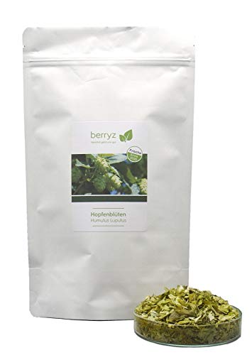 Hopfen Blüten | wertvolle Bitterstoffe | Hopfentee ideal zum Abend und Nacht | 100% natürlicher Kräuter Tee | 60g von berryz