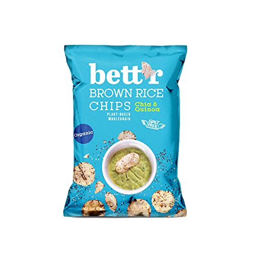 Bett'r Brown Rice Chips Chia & Quinoa. Bio, Organisch, Vegan, Gluten free Vegan Snacks-24 x 60 g von bett'r GUILT FREE