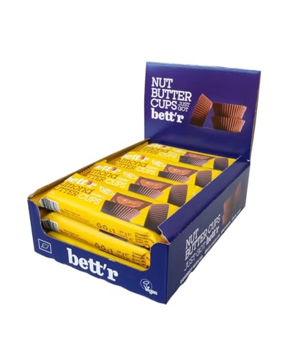 bett'r GUILT FREE Bio Almond butter cups. 100% Vegan, Glutenfrei und Laktosefrei - 12 x 39 g von bett'r GUILT FREE