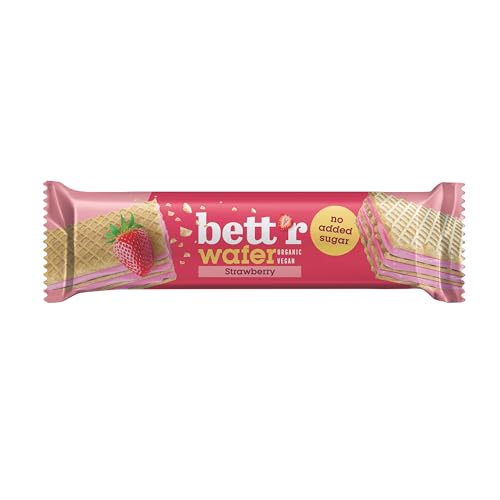 Bett'r BIO-Waffel mit Cashew-Erdbeer-Creme, ohne Zuckerzusatz, Vegan - 20x30g von bett'r GUILT FREE