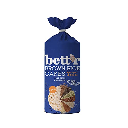 bett r Brown Rice Cakes 7 Super Seeds, Bio, Organisch, Gluten free Vegan Snacks-12 x 120 g von bett r