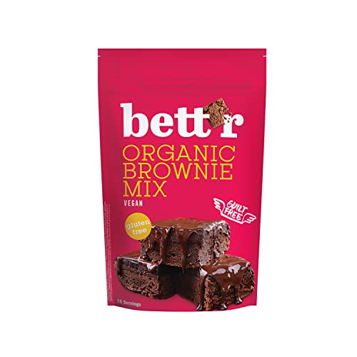 Bett'r Organic Brownie Mix, Bio, Vegane & Gluten free Brownies Mit Reichhaltigem Kakaogeschmack-6 x 400g-jeweils 15 Portionen von bett'r GUILT FREE