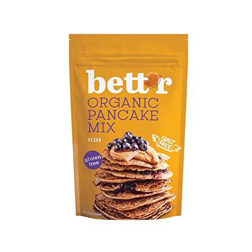 Bett’r Pancake Mix. Bio, Vegane & Gluten free Backmischung Mit Bio-essentials, 6 x 400g-25 Pfannkuchen Pro Packung von bett'r GUILT FREE