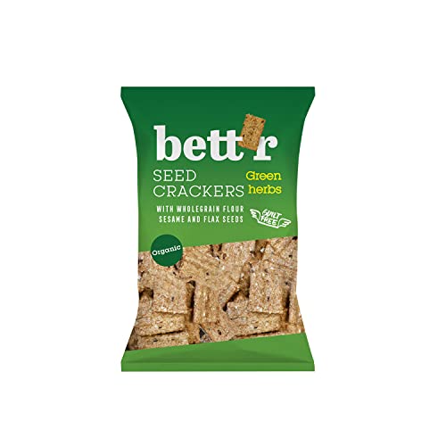 Bett’r Seed Crackers Grüne Kräuter. Bio, Vegan, Organisch Nuss und Samen Snacks-10 x 150 g von bett'r