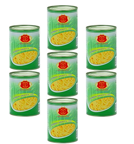 7x knackige Bambussprossen in Streifen a 567g Dose Asia Food Gemüse dauerhaft günstig bambus bamboo shoots 7x 567g von bick.shop