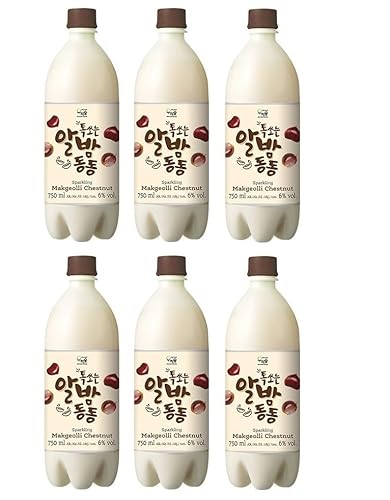 bick.shop® 6x Makgeolli 750ml Korea Alkohol Getränk Sparkling 3-6% Alk. Vol inkl. 0,25€/Flasche EINWEG-Pfand (ges.1,50€) (Chestnut) von bick.shop