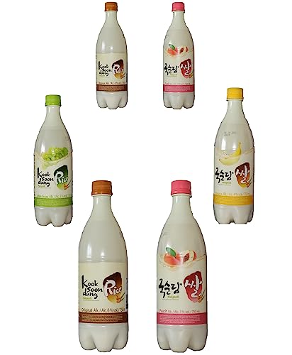 bick.shop® 6x Makgeolli 750ml Korea Alkohol Getränk Sparkling 3-6% Alk. Vol inkl. 0,25€/Flasche EINWEG-Pfand (ges.1,50€) (Mix) von bick.shop