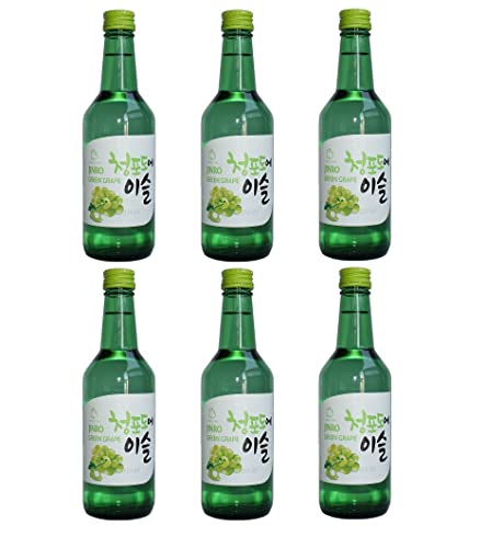 bick.shop® 6x Soju 360ml Korea original 12-13% Vol Alk. Branntwein Reiswein koreanischer Wodka Jinro (Traube) von bick.shop