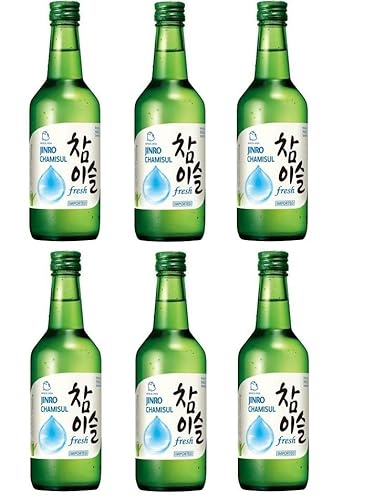 bick.shop® 6x Soju 360ml Korea original 12-21% Vol Alk. Branntwein Reiswein koreanischer Wodka Jinro (Fresh) von bick.shop