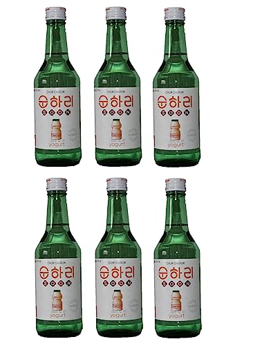 bick.shop® 6x Soju 360ml Korea original 12-21% Vol Alk. Branntwein Reiswein koreanischer Wodka Jinro (Jogurt) von bick.shop